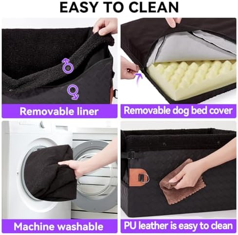 TKYZ Dog Car Seats for Small Medium Dogs,PU Leather Car Seat Boosters,Foldable Puppy Cat Carseats (Black, Small Dog) - Image 4