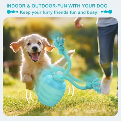 Interactive Dog Toy, [Newly Upgraded] Motion Activated Rolling Squeaky Ball for Medium/Large Dogs, Automatic Moving Dogs Ball for Boredom, USB Rechargeable(Cyan) - Image 2