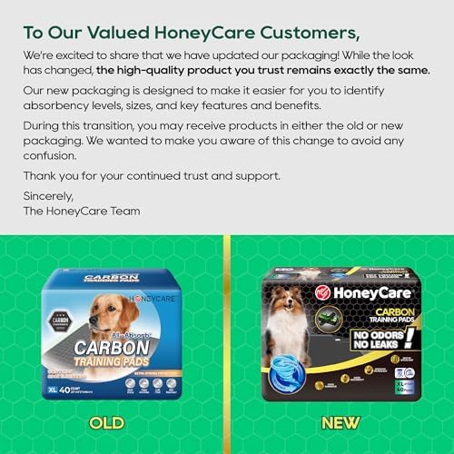 HONEY CARE All-Absorb Puppy Training Pads Dog Potty Pads Absorb Eliminating Urine Odor, Jumbo-Size Charcoal Puppy Pee Pad (Carbon, XL 28x34 inch, 40ct) - Image 2