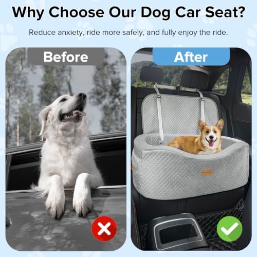 BLVRYVIO Large Dog Car Seat for Medium Sized Dogs Under 55lbs or 2 Smalls - Image 3