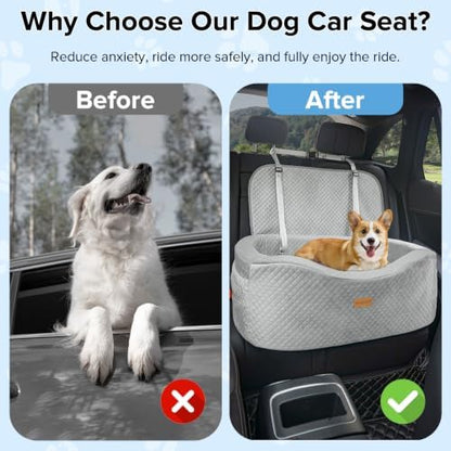 BLVRYVIO Large Dog Car Seat for Medium Sized Dogs Under 55lbs or 2 Smalls - Image 3