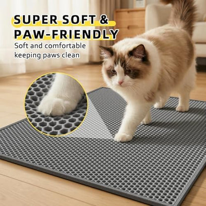 Cat Litter Mat, 30"x24", Waterproof, Easy to Clean (Grey-2Pack) - Image 4