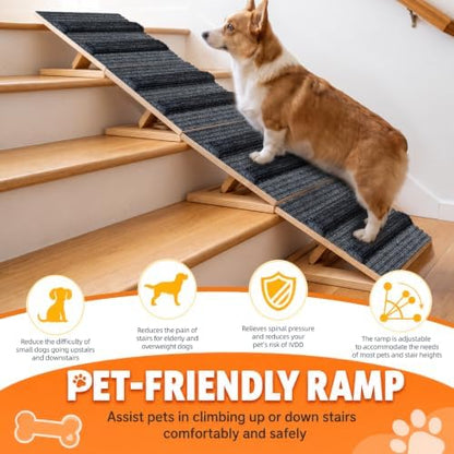 Upgraded Dog Ramps for Stairs, Adjustable Stair Ramp for Dogs (4.7"–7") - Image 4