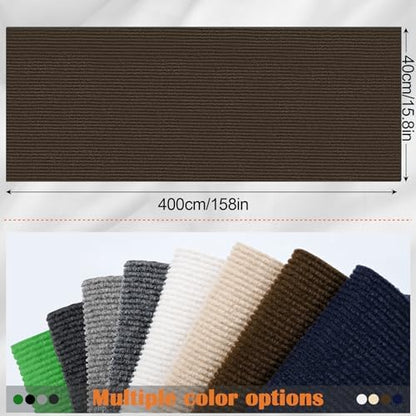 Cat Scratch Furniture Protector - 158" x 15.8" Trimmable Self-Adhesive Cats Claws Scratch Pads, DIY Cat Climbing Couch Protector for Scratch Post Cat Tree Replacement Indoor (Brown) - Image 2