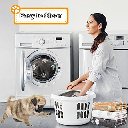 Rezutan Blanket for Large Dogs & Cats Soft Reversible Cute Paw 40"x31" - Image 6