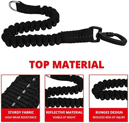 Long Dog Leash 15 FT: Heavy Duty Rope Leashes for Dogs Training with Swivel Lockable Hook Reflective Threads Bungee and Padded Handle - Dog Lead for Large Small Medium Dogs Outside Walking Hiking Red - Image 2