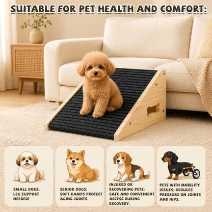 NQEUEPN Wooden Pet Ramps for Stairs, Non-Slip Low-Angled Dog Cat Ramps - Image 6