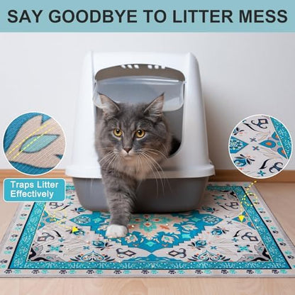 BEAUTYZOO Cat Litter Mat, 20" x 28" Litter Trapping Mat, Waterproof - Image 2