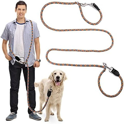Hands-Free Dog Leash - Multifunctional Reflective Waist and Crossbody Training Leash for Walking and Running - Adjustable Nylon Double Leashes for Small, Medium, Large Dogs by pawstrip