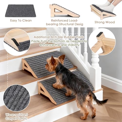 Wood Dog Ramp Stairs for Outdoor, Low Angle Dog Ramp for Stairs - Image 7