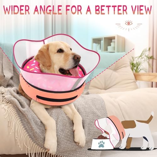 Supet Raised Inflatable Dog Cone Collar to Stop Licking, Soft Dog Cone Alternative After Surgery, Doggie Neck Donut Collar for Small Medium Large Dogs - Image 4