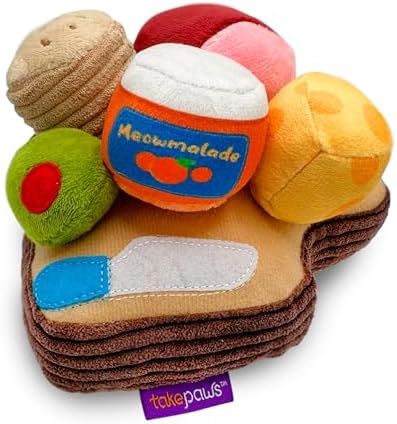 6-Piece Charcuterie Playset - Plush Cat Toys, Cheese Board - Image 2
