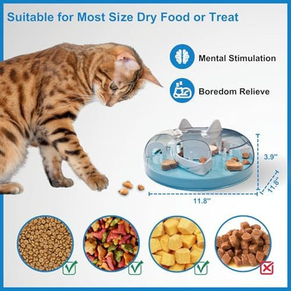 Interactive Cat Treat Puzzle Enrichment Toys, Sky Blue - Image 5