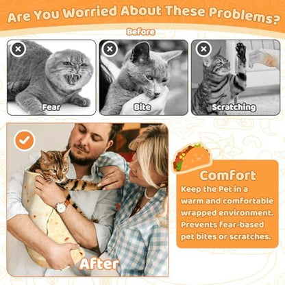 31.5" Tortilla Shape Blanket Cat Grooming Wrap for Cutting Nails - Image 7