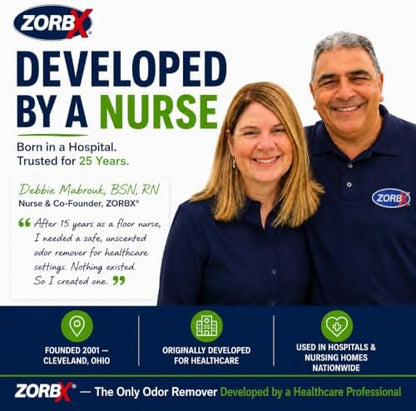 ZORBX Unscented Odor Remover Spray 64 Oz Refill, Hospital-Grade Formula - Image 2