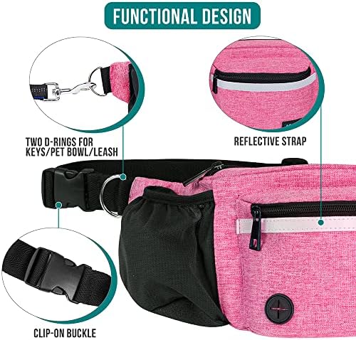 PetAmi Dog Fanny Pack, Treat Pouch for Dog Walking Training, Pink - Image 4
