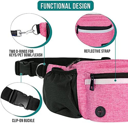 PetAmi Dog Fanny Pack, Treat Pouch for Dog Walking Training, Pink - Image 4