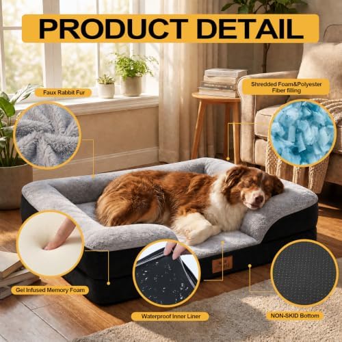 Orthopedic Dog Bed Medium Size Dog, Memory Foam Dog Bed Couch, 30" L - Image 5