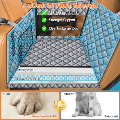 URPOWER Hard Bottom Dog Car Seat for Back Seat, Waterproof Hammock - Image 3