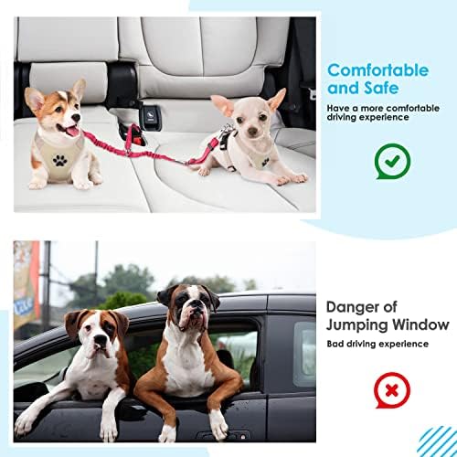 SlowTon Double Dog Seat Belt for Car with Elastic Bungee Buffer, Adjustable - Image 6