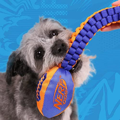 Nerf Dog Vortex Chain Tug Dog Toy with Squeaker Football Head, Lightweight, Durable, Water Resistant, 30 Inches, For Medium to Extra-Large Breeds, Single Unit (3474) - Image 2