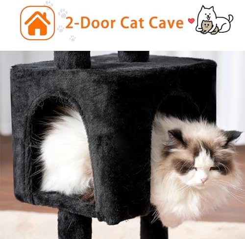 Heybly Cat Tree, 40" Tower with All-Sisal Wrapped Scratching Post HCT006SBR - Image 6