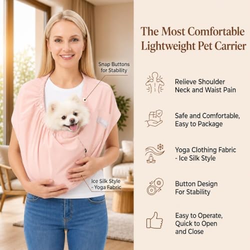 Ice Silk Dog Sling Carrier, Adjustable Safety Strap - Image 2