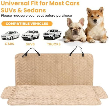 Dog Car Seat Cover, Waterproof Non-Slip Pet Mat, LightCoffee Back Seat - Image 2
