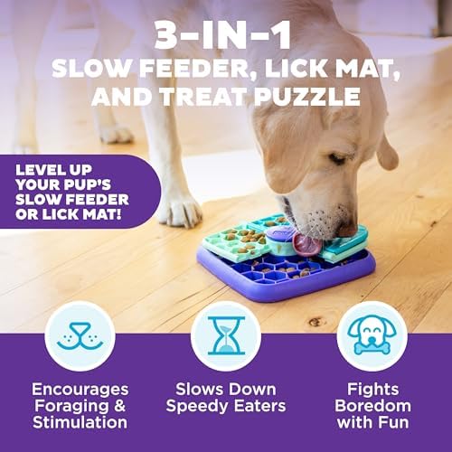 Outward Hound Nina Ottosson Lick N' Flip 3-in-1 Dog Toy Treat Puzzle, 7.4" - Image 2