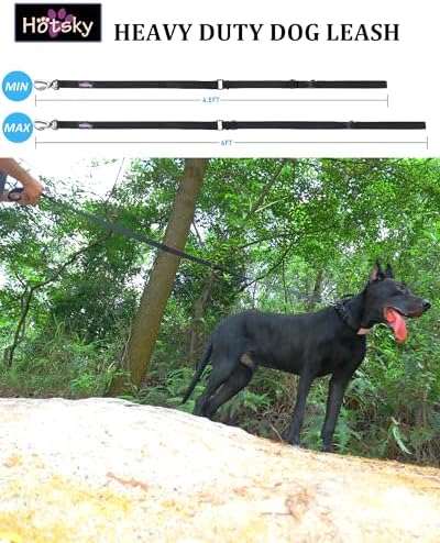 Hotsky Heavy Duty Double Handle No Bungee Dog Leash,Black,4.5-6 FT - Image 4