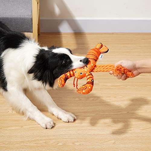 Sedioso Dog Toys, Dog Plush Toy for Large Breed, Cute Squeaky Dogs Toy with Crinkle Paper, Puppy Chew Toy for Small, Middle, Large Breed (Lobster) - Image 4