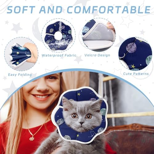 Soft Adjustable Cat Cone Collar, Comfortable Cat Recovery Collar - Image 3