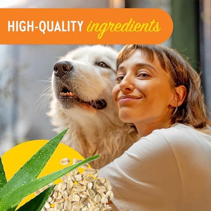 Aloe & Oatmeal Dog Shampoo and Conditioner Combo - Skin Safe Hydration, Emollient Rich, Moisturizing (Shampoo & Conditioner Set) - 2X 16oz Bottles w/Pina Colada Scent - Image 4