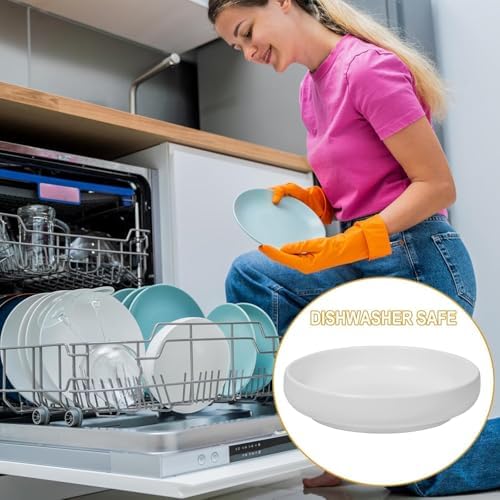 Shallow Elevated Cat Bowls with Bamboo Stand, 6.1 Inch Wide Ceramic Cat Dish Whisker Friendly, 2 Pack Pet Food and Water Plates - Image 7