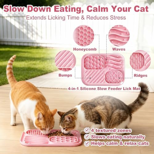AZY 3-Piece Slow Feeder Cat Bowl Set with Strong Suction Cups - Image 5