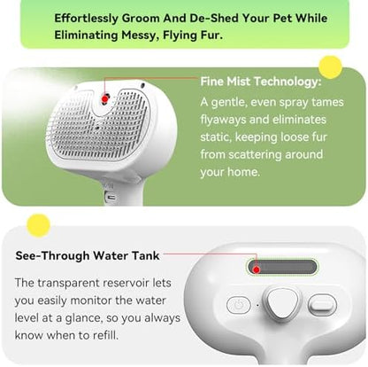 Pet Steam Brush, 3-in-1 Spray Hair Removal Comb for Dog and Cat, Steam for Shedding and Grooming, Spritz Defur Comb, Water Brush for Long & Short Haired Pets - Image 3