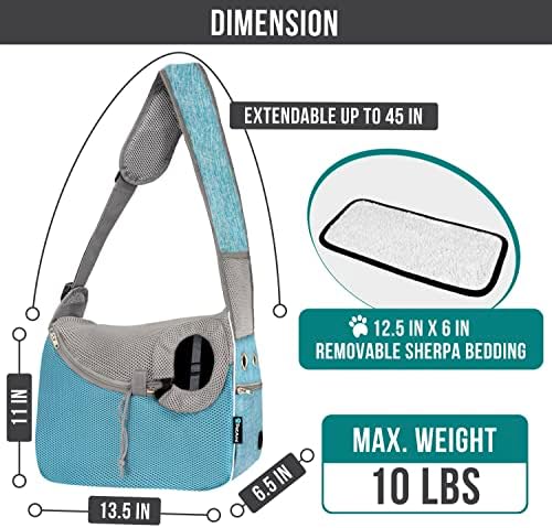 PetAmi Dog Sling Carrier for Small Dogs, Hands Free Crossbody Carrier, Blue - Image 2