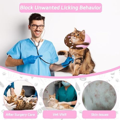 Seyezo Cat Cone Collar Soft, Adjustable Cat Recovery Cone, Chocolate, Large - Image 6