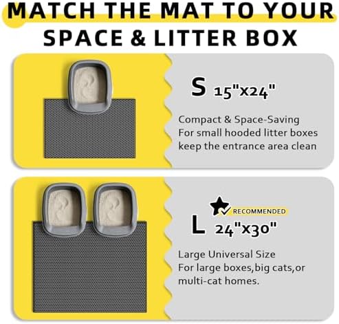 Cat Litter Mat, 30"x24", Waterproof, Easy to Clean (Black-1Pack) - Image 6