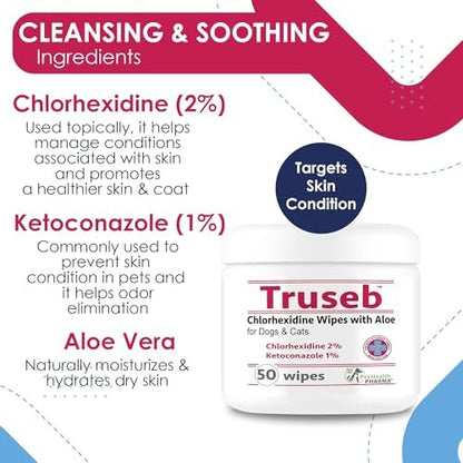 Chlorhexidine & Ketoconazole Medicated Dog & Cats Wipes 100ct Wipes for Hot Spots, Flaky Skin, Red Itchy Irritated Paws, Helps Clean, Deodorize,Irritated Skin Folds NDC: 86176-204-10 (Made in U.S.A) - Image 6