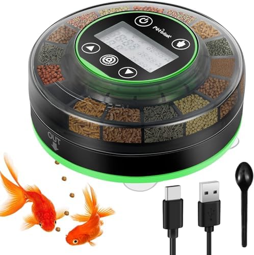 Automatic Fish Feeder for Aquarium Portion Control & Moisture-Proof by Petbank