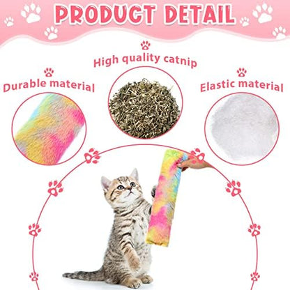 Civaner 6 Pack Cat Kicker Toys, 10.6" Candy Pink,Blue,Yellow - Image 3