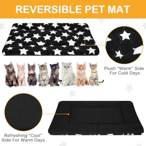 VitalCozy 4 Pcs Dog Crate Pads Soft Warm,18 x 14 x 1.6 Inch,Star,Black - Image 3
