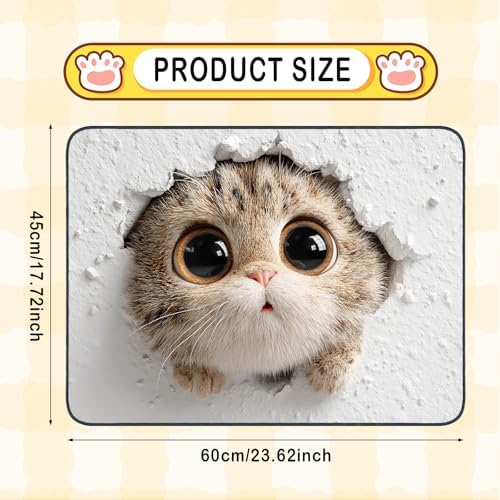 Nuxovilar Adorable Feline Pet Food Mat Polyester 23.62x17.71 Inches - Image 4