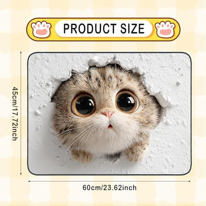 Nuxovilar Adorable Feline Pet Food Mat Polyester 23.62x17.71 Inches - Image 4