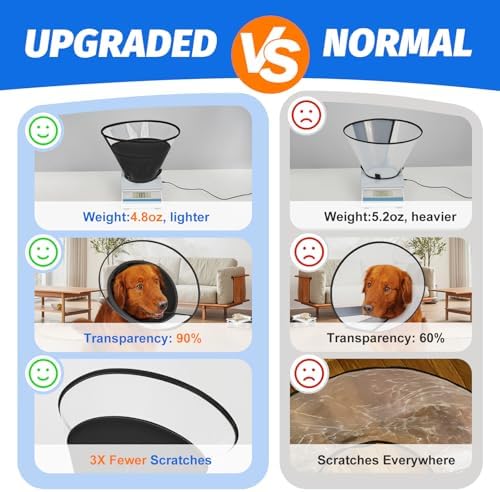 Dog Cone Collar with Soft Padding to Stop Licking, Elizabeth Recovery Collar After Surgery for Large Medium Small Dogs, Comfortable Pet Head Cone Alternative for Neutering Spay Injury(XL) - Image 3