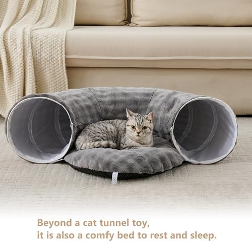 Bubble Round Cat Tunnel for Indoor Cats, Grey - Image 5