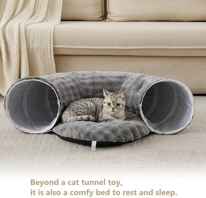 Bubble Round Cat Tunnel for Indoor Cats, Grey - Image 5