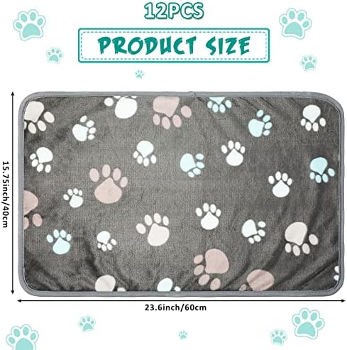 Tegeme 12 Pcs Puppy Blanket for Cat, 23 x 16 Inch, Dark Gray - Image 2