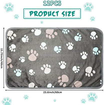 Tegeme 12 Pcs Puppy Blanket for Cat, 23 x 16 Inch, Dark Gray - Image 2